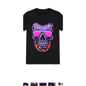 SoooEC LED T Shirt Sound Activated Glow Shirts Light Up Clothes for Party XXL